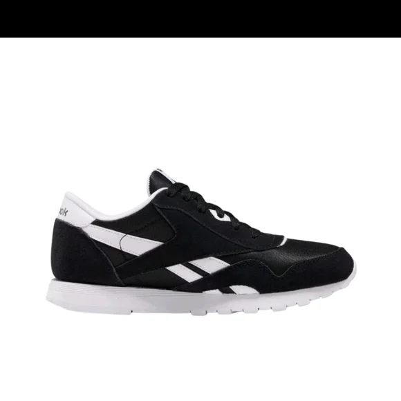 Reebok Kids Classic Nylon Sneakers - Black/Black White FV4441 - Picture 5 of 9